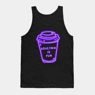 Adulting Is Fun Purple Coffee Tank Top